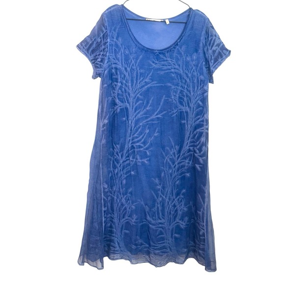 Soft Surroundings Dresses & Skirts - Soft Surroundings Silk Floral Embroidered Midi Dress Women's Size Large Boho